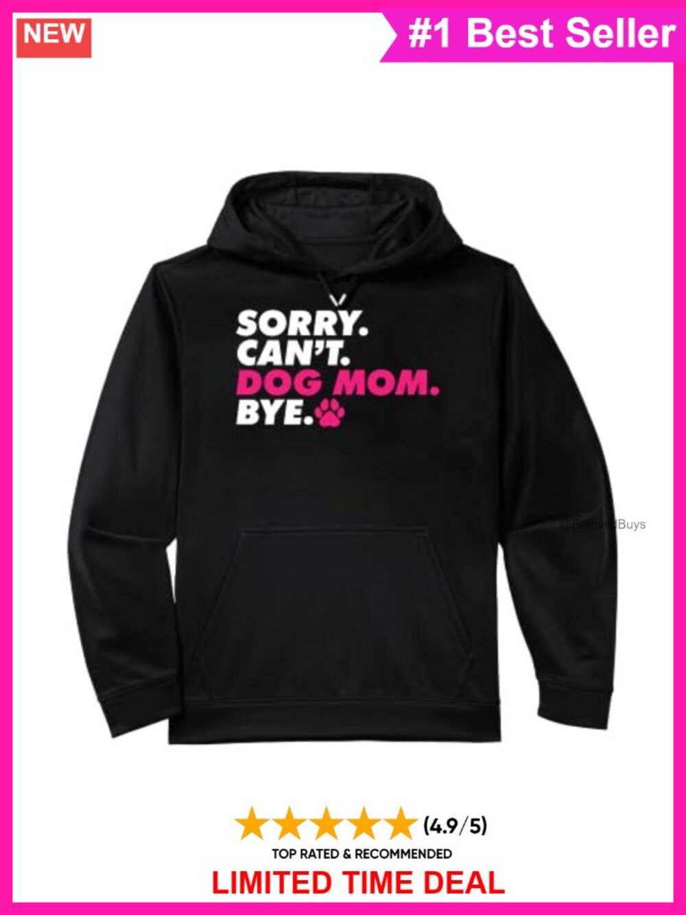 Dog Mom Performance Hoodie Relaxed Fit Polyester Long Sleeve Casual
